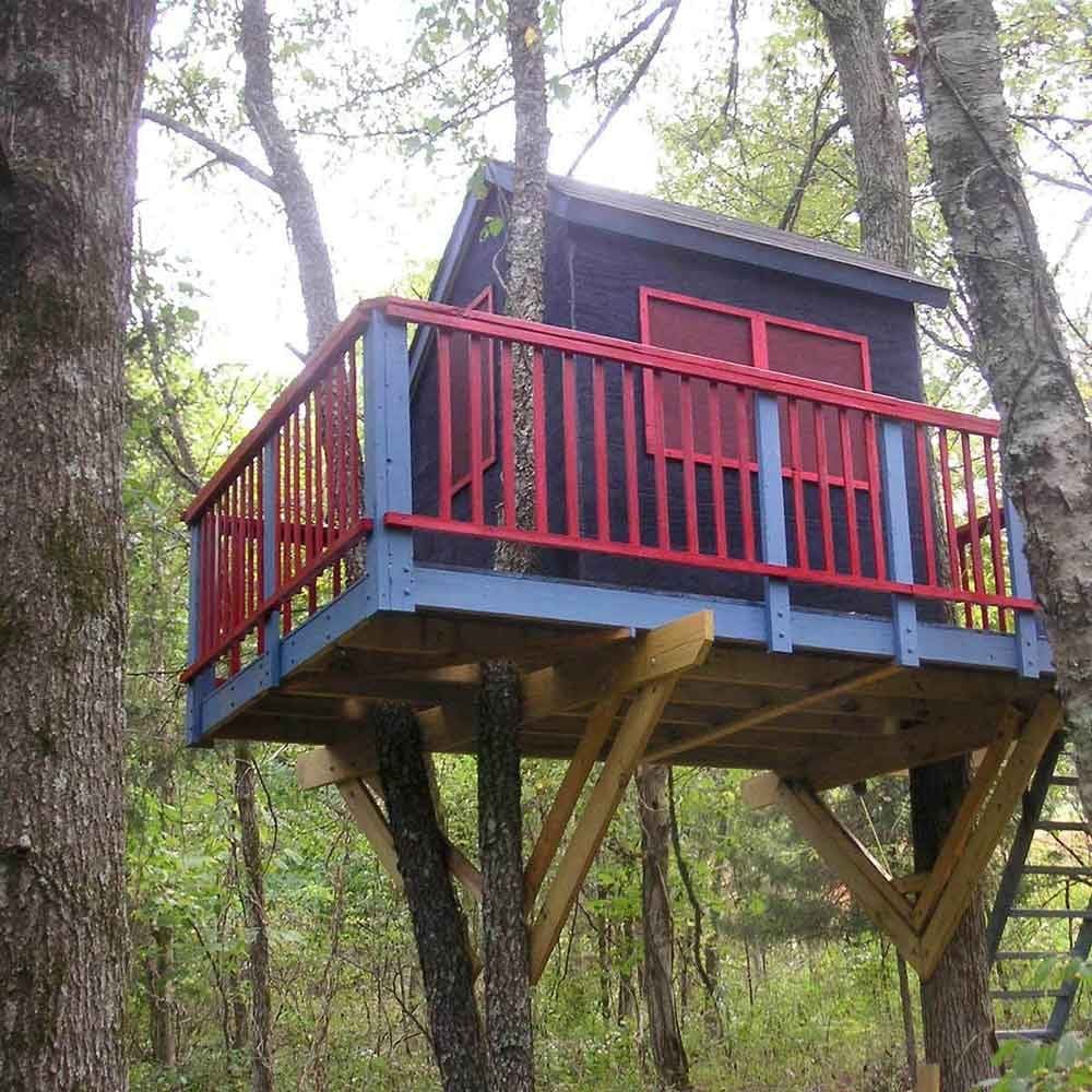 DIY Treehouse Building Tip 5: Build sections on the ground and hoist them into position