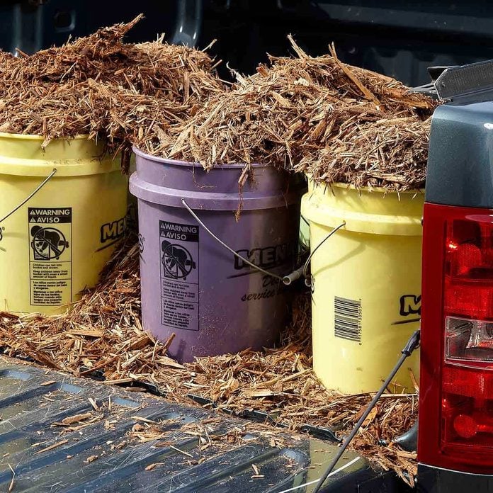 Easier mulch unloading 5 gallon bucket