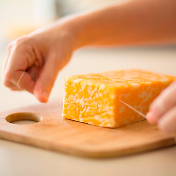 cutting cheese with floss