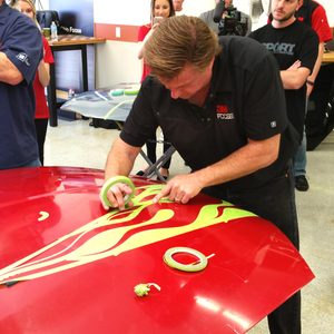 The Family Handyman learns how to use automotive tape from Chip Foose