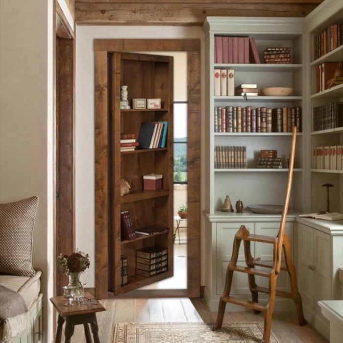 Hidden Bookcase Storage