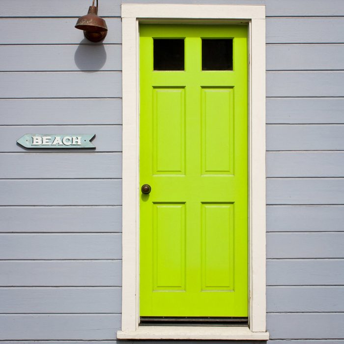 lime green front door