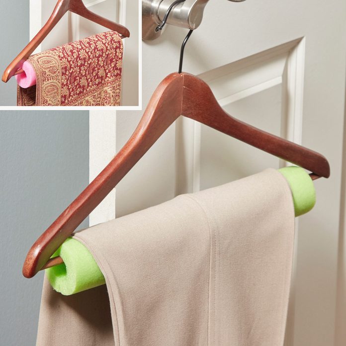 No More Creases! hanger closet pool noodle pants