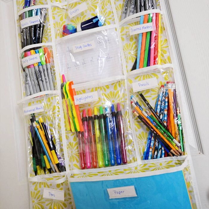 How to Be Organized for School: Use an Over-the-Door Shoe Organizer