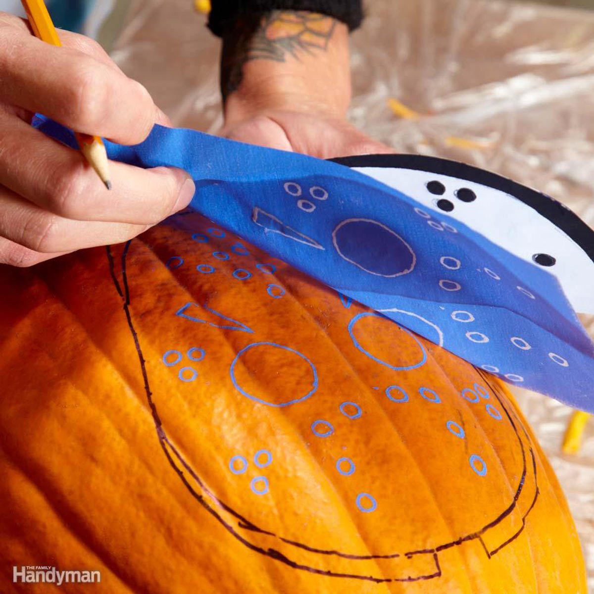 Tracing Paper Makes Carving Pumpkins Easy