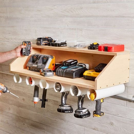 drill dock garage organization storage