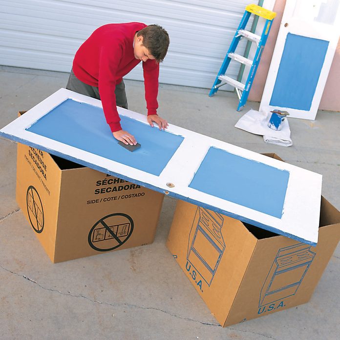 cardboard box sawhorses