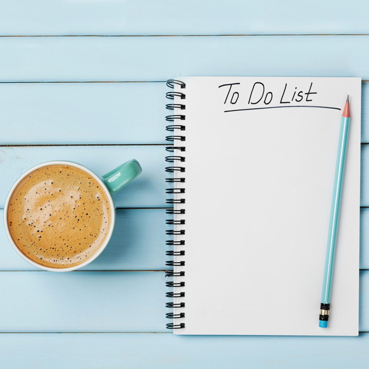 shutterstock_384639760 to do list with coffee late paper pencil notebook