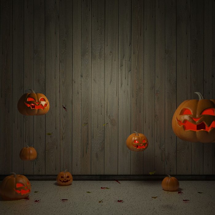 shutterstock_489072463 halloween basement party room hanging pumpkins jack-o-lantern