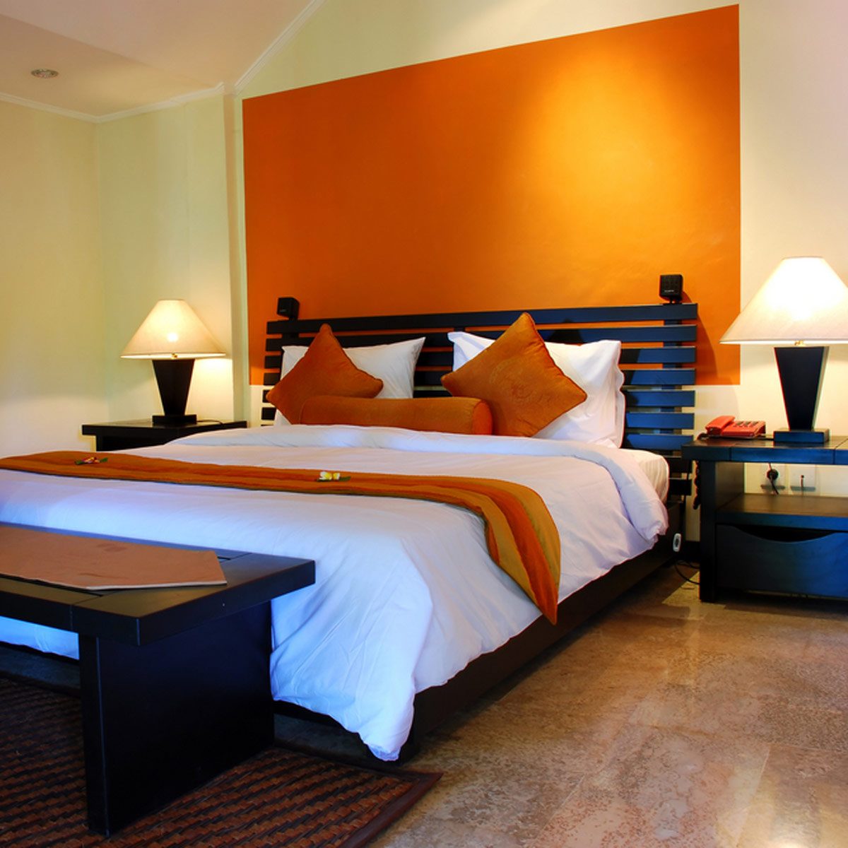 Try Orange for a Bold Bedroom Color