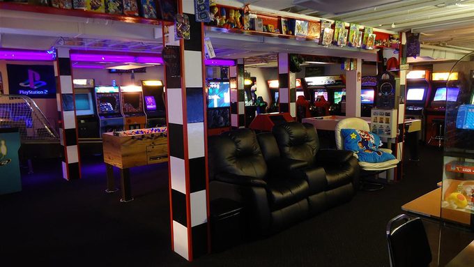 Man Cave Arcade Fuseball and Gaming Room