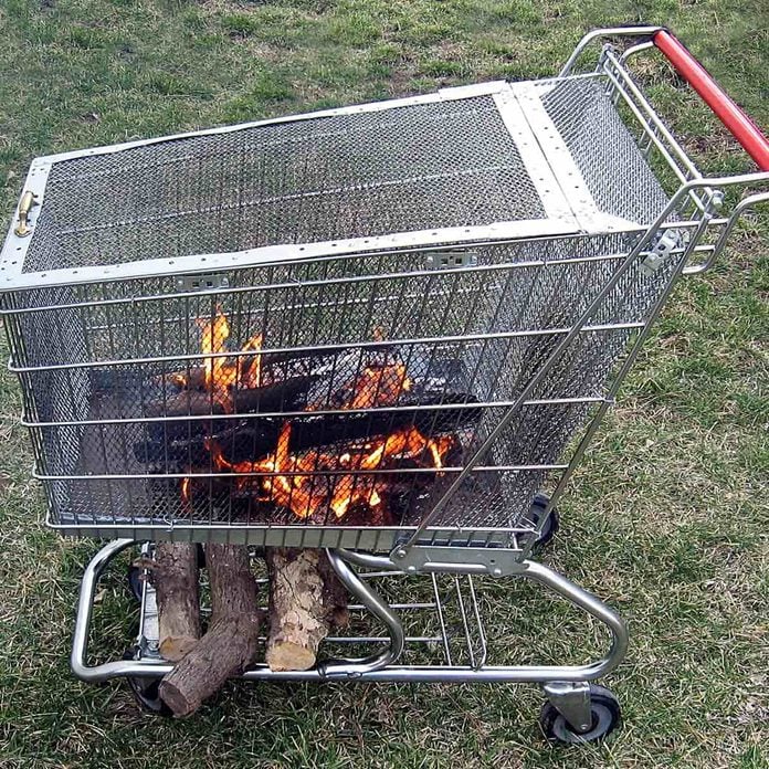 Grocery cart fire pit
