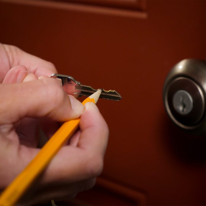 lubricate a lock with a pencil