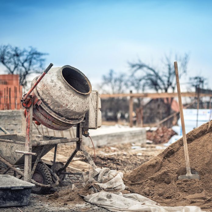 Pouring a concrete slab