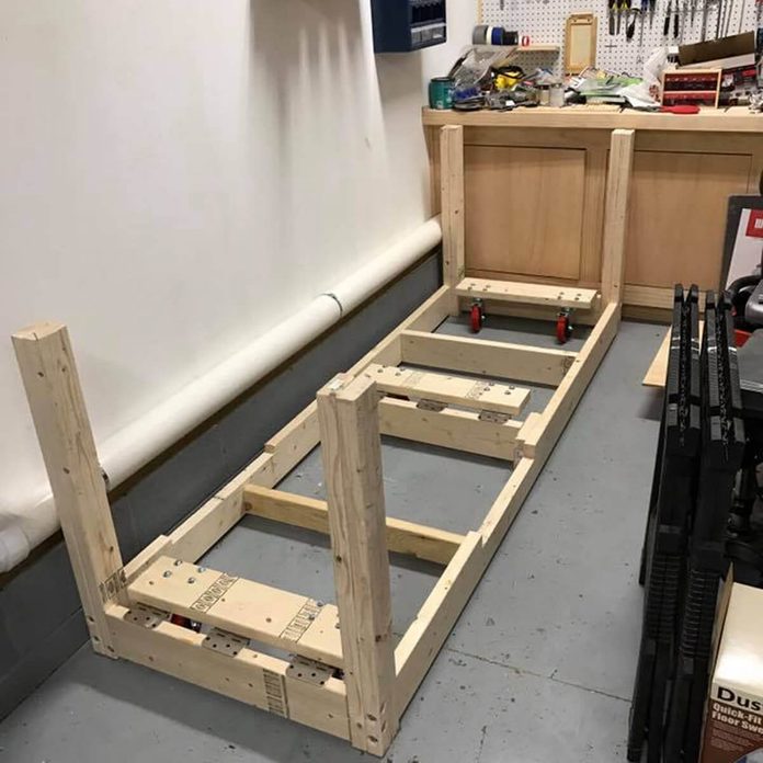 workbench base with casters