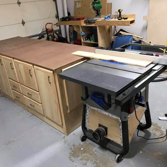 workbench with table saw