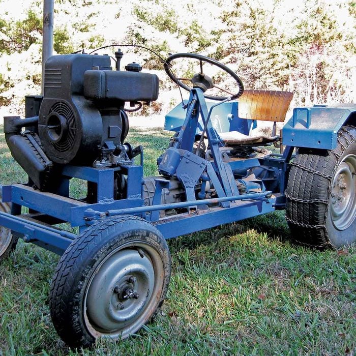 Garden Tractor Made of Junkyard Parts