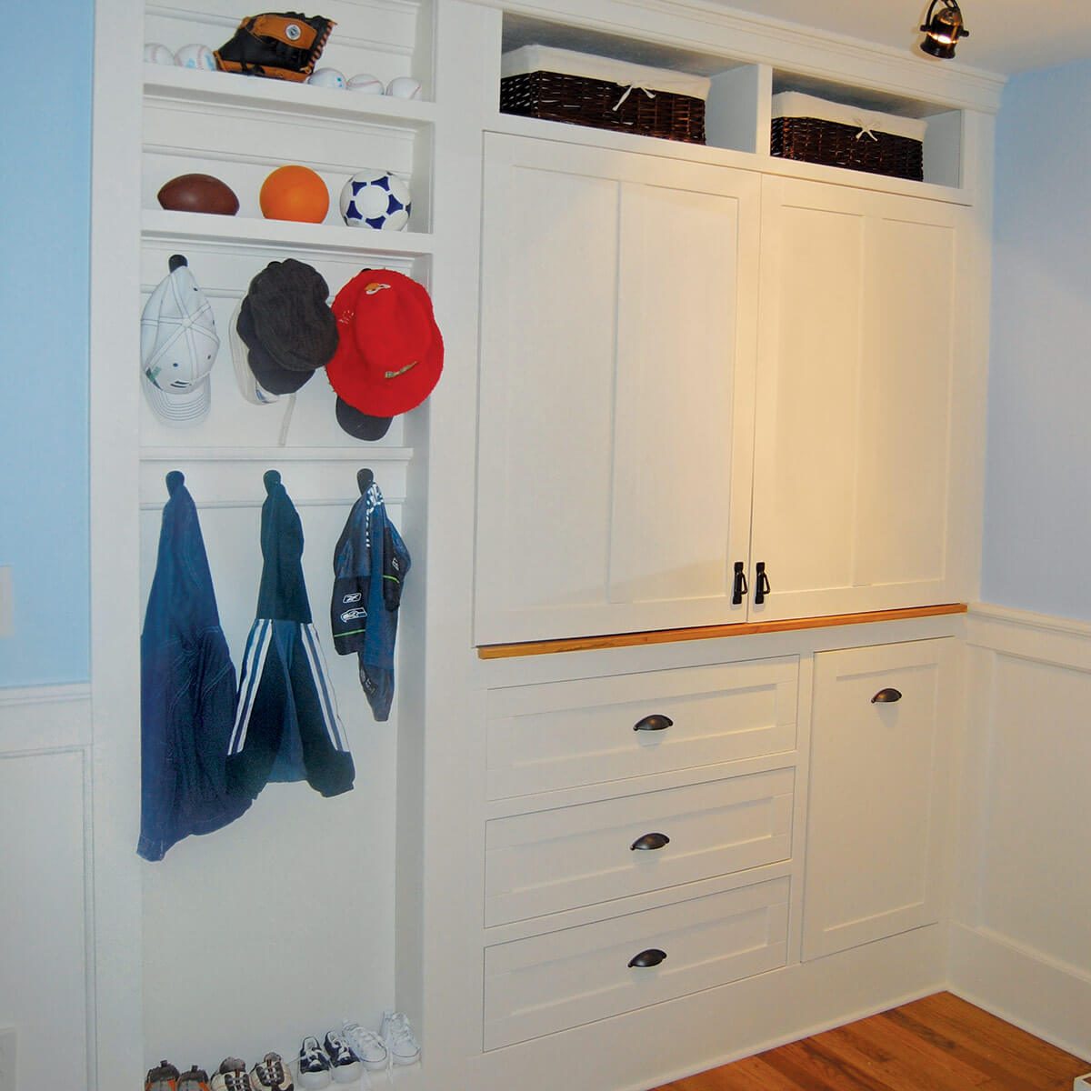 Built-in cabinet storage