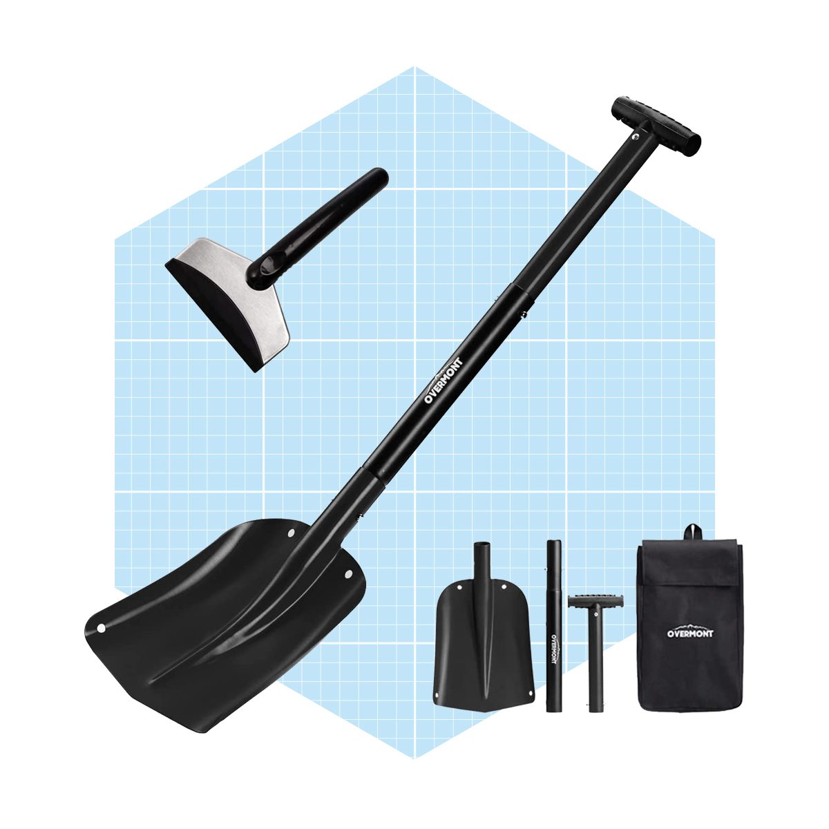 Overmont Collapsible Snow Utility Sport Shovel Aluminum Lightweight With Ice Scraper And Carrying Bag Ecomm Amazon.com