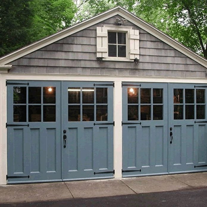 painted garage door cedar shakers