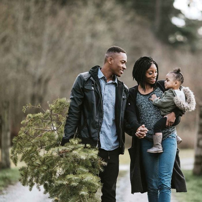 Family With Christmas Tree