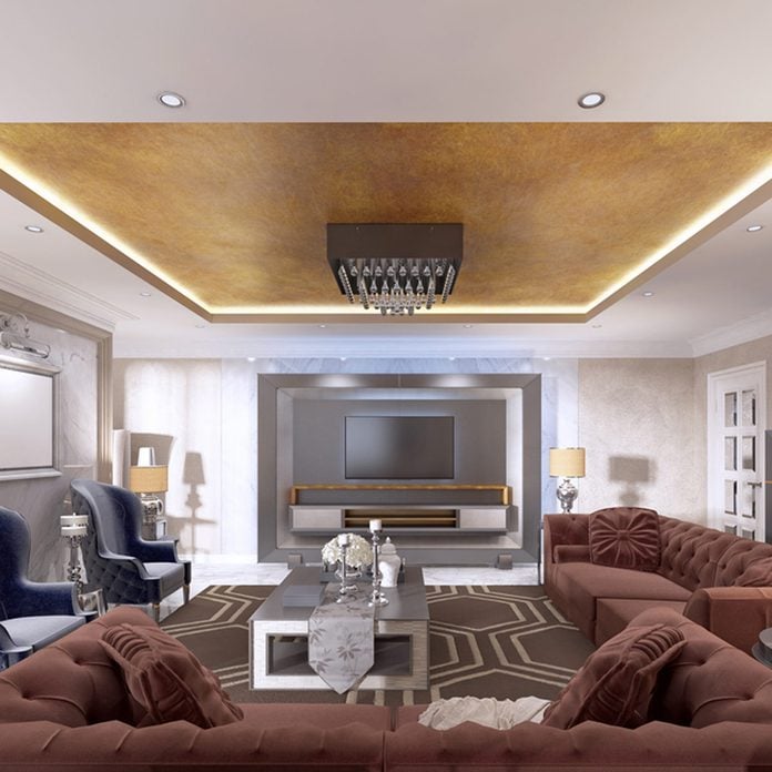 metallic living room ceiling_508594411