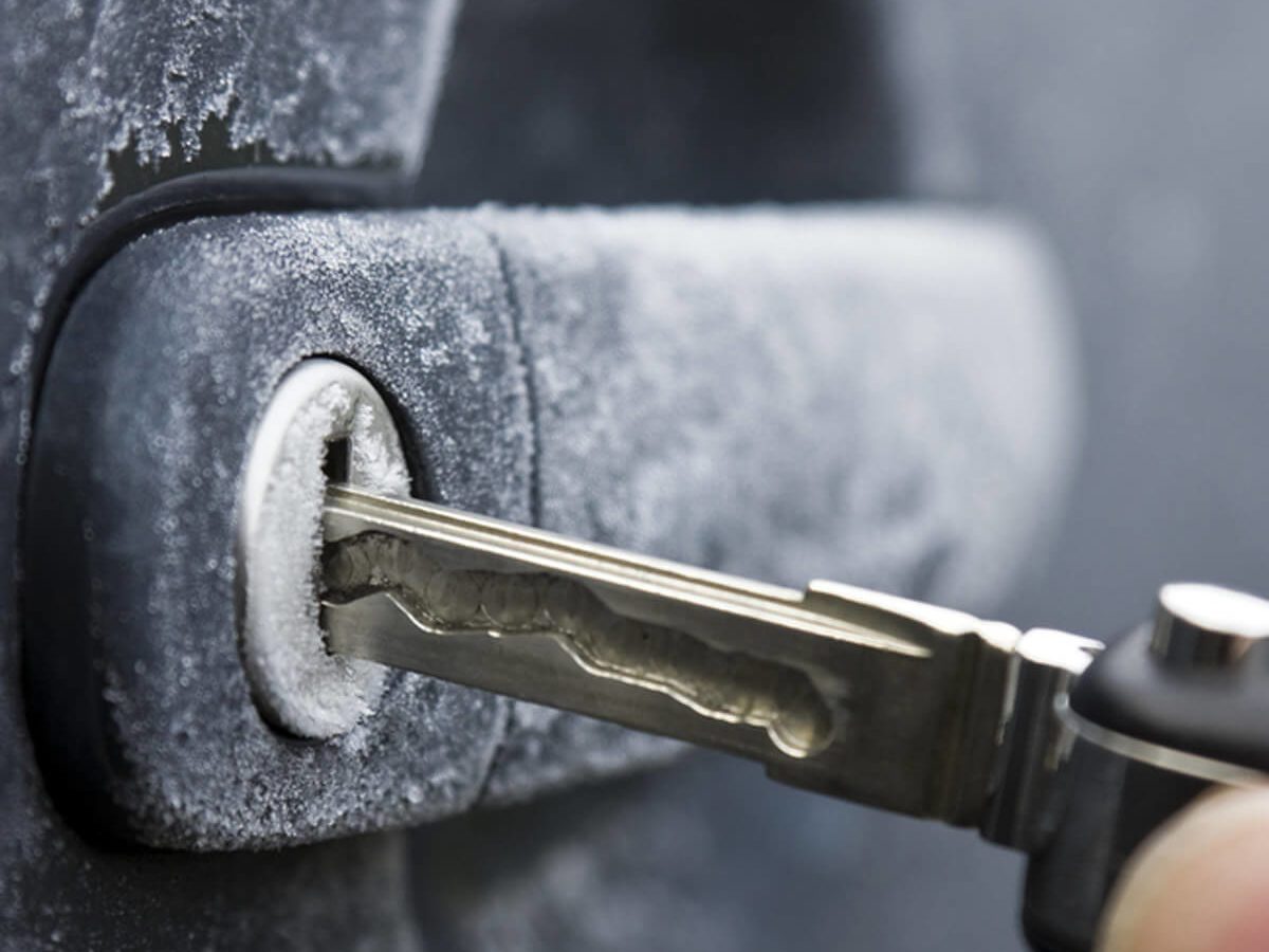 Unlock cold door frozen locks