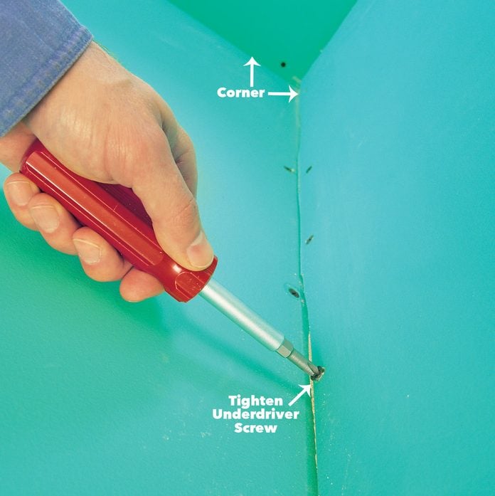drywall tips Check for underdriven screws and nails