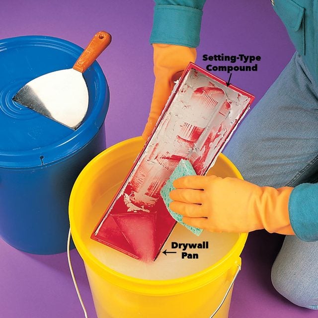 Clean your drywall mud pan and knife thoroughly