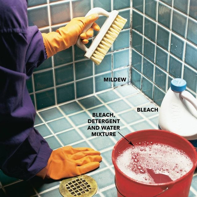 how to clean moldy tiles