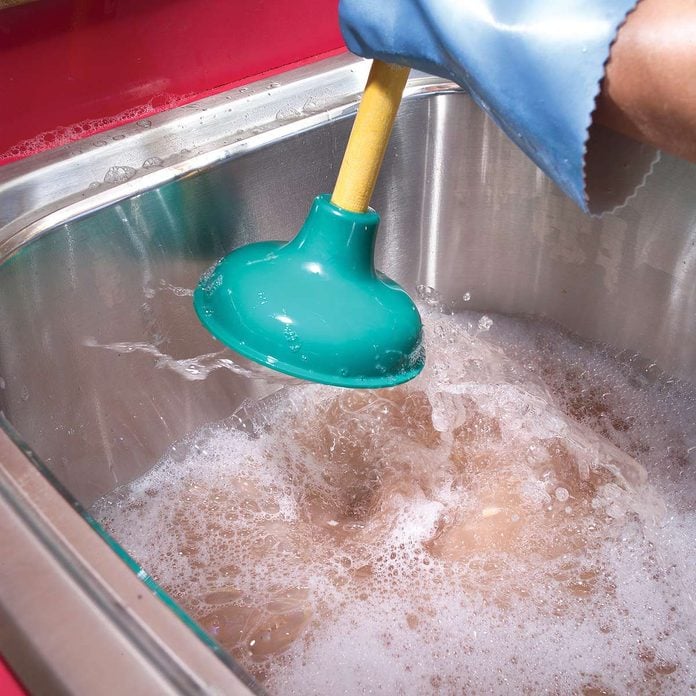 clogged sink plunger