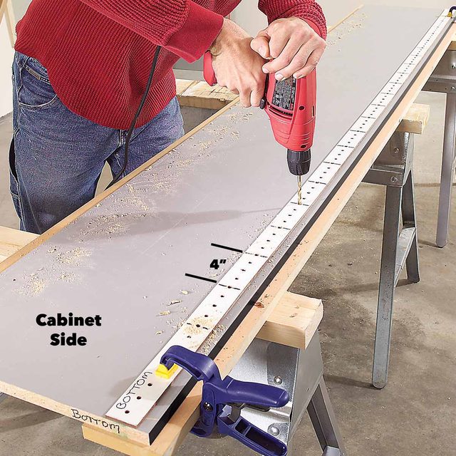 drill shelf support holes