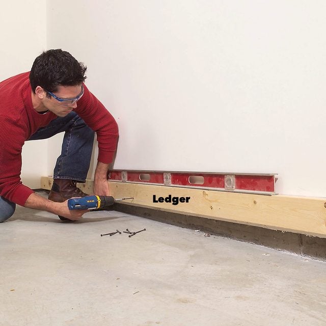 how to install cabinets and mount ledger