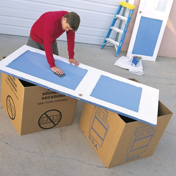 cardboard box sawhorses