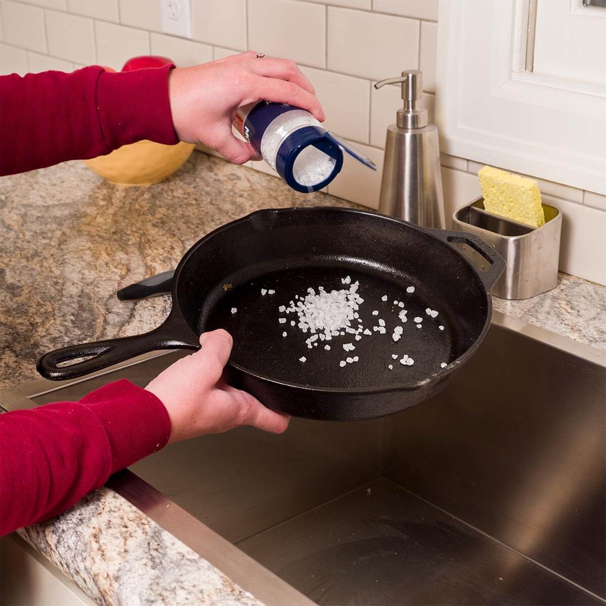 how to clean a CAST IRON PAN after cooking 