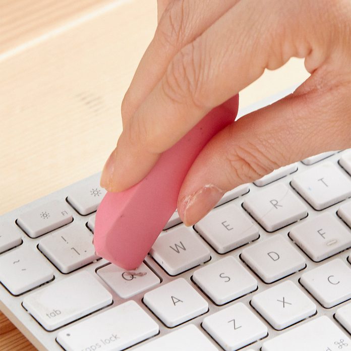 eraser to clean keyboard