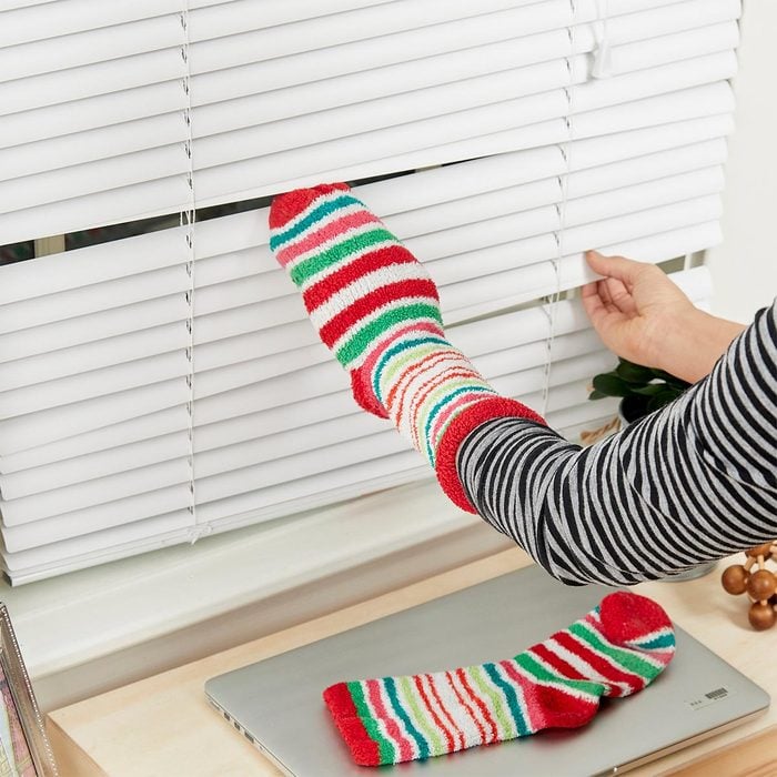 Use Soft Socks to Clean Blinds