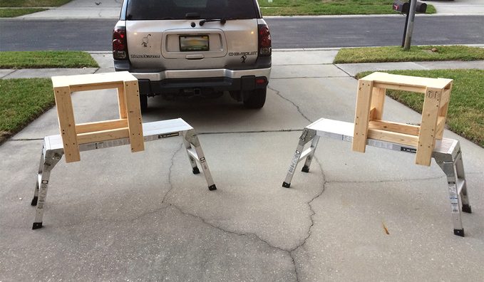 painting platform in driveway