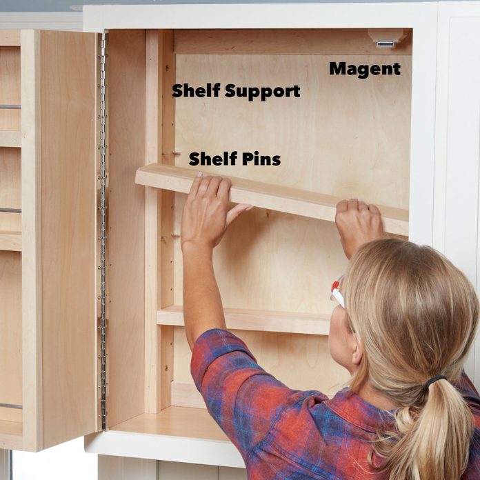 Swing Out Storage Kitchen Cabinets Diy, Diy Adjustable Cabinet Shelves