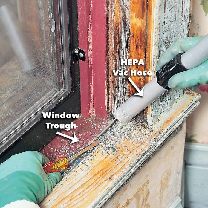 vacuum lead paint scrapes