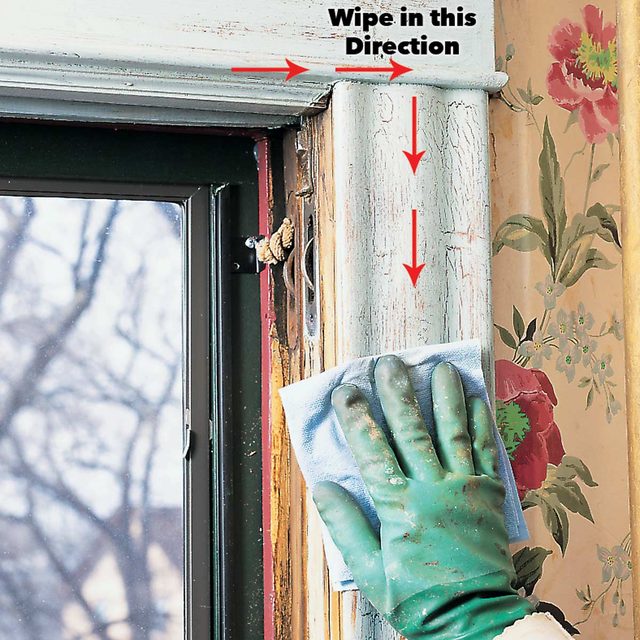 wipe away clean lead paint