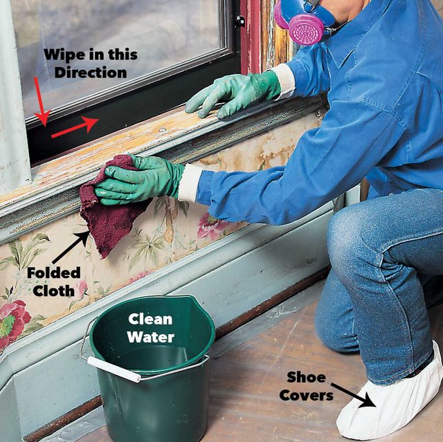 rinse lead paint with clean water