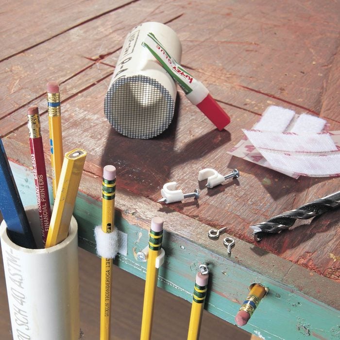 ideas for holding pencils on a workbench