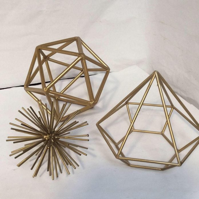 gold metal geometric shapes