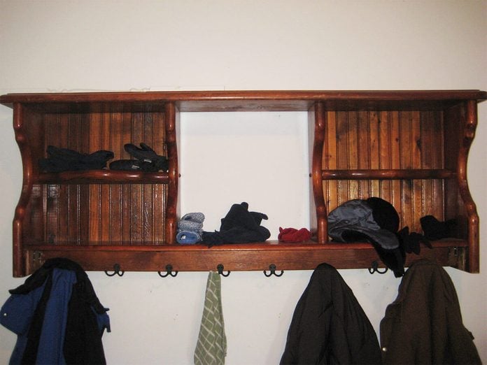 headboard turned into coat rack