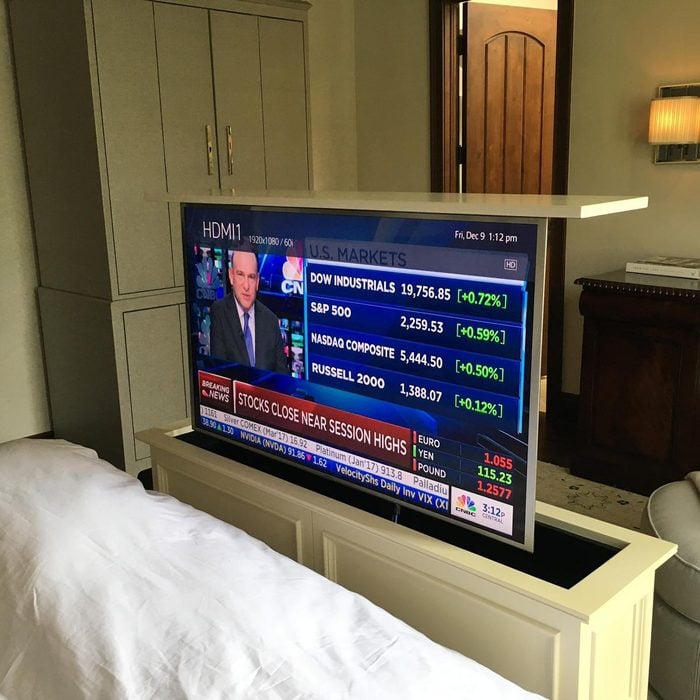 tv hidden in bed frame