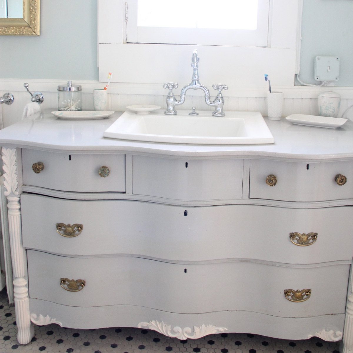 bathroom vanity vintage dresser