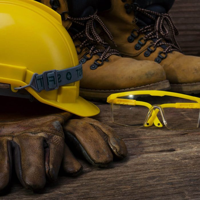 protective work gear hard hat safety glasses work boots