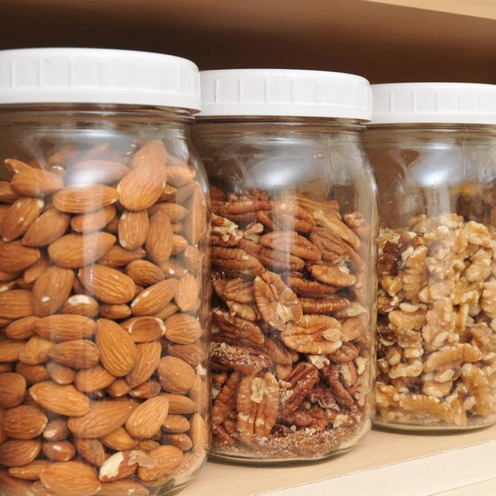 store nuts in reusable jars