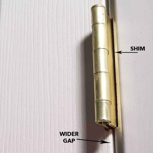 wider door gap with shim